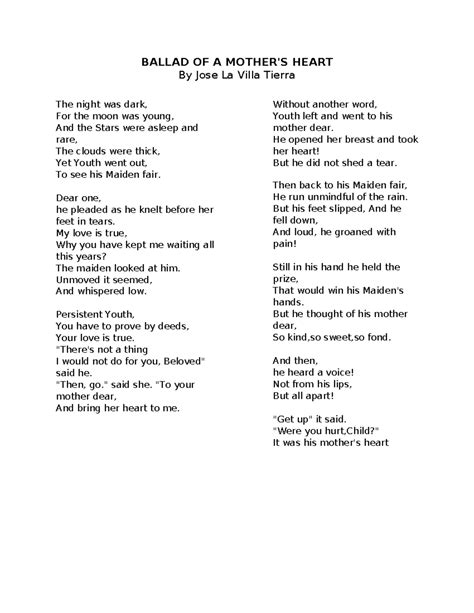 Ballad of a Mother's Heart .